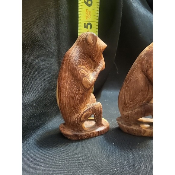 Vintage Hand Carved Wooden Monkeys - Picture 8 of 8